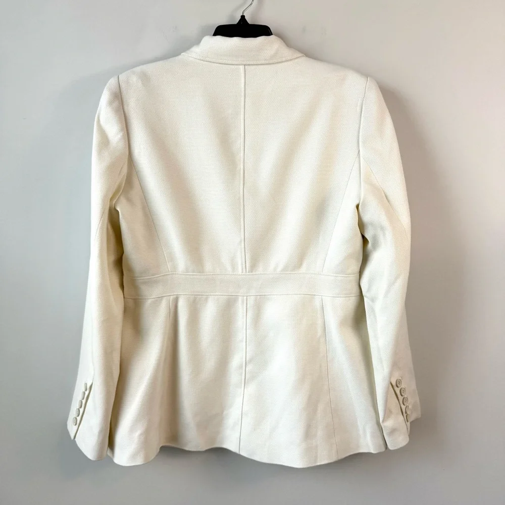 PAIGE Shania Peak Lapel Blazer Ivory Tonal 12 - Picture 8 of 12